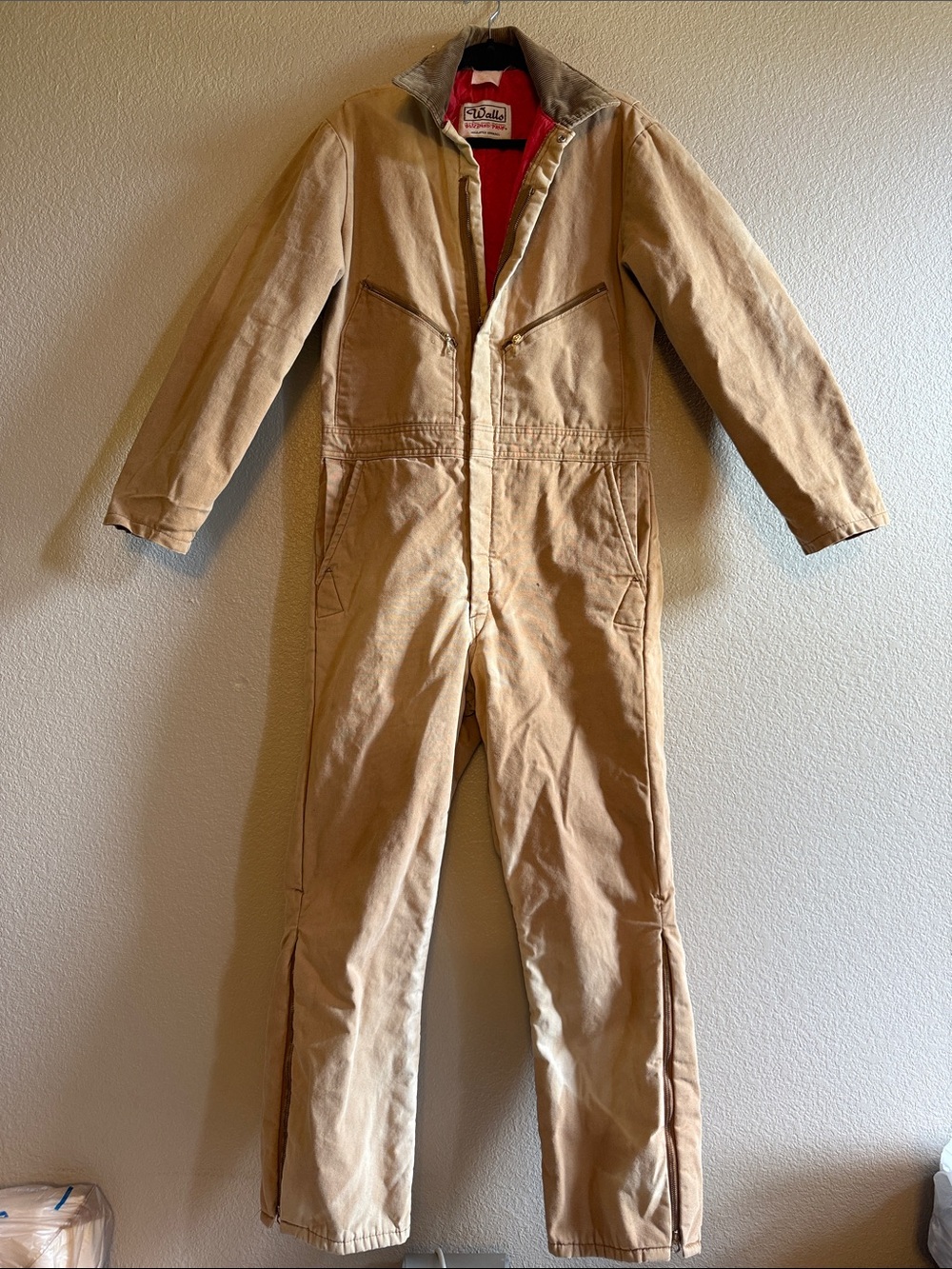 Walls One-Piece Insulated Work Coverall with Red Lining